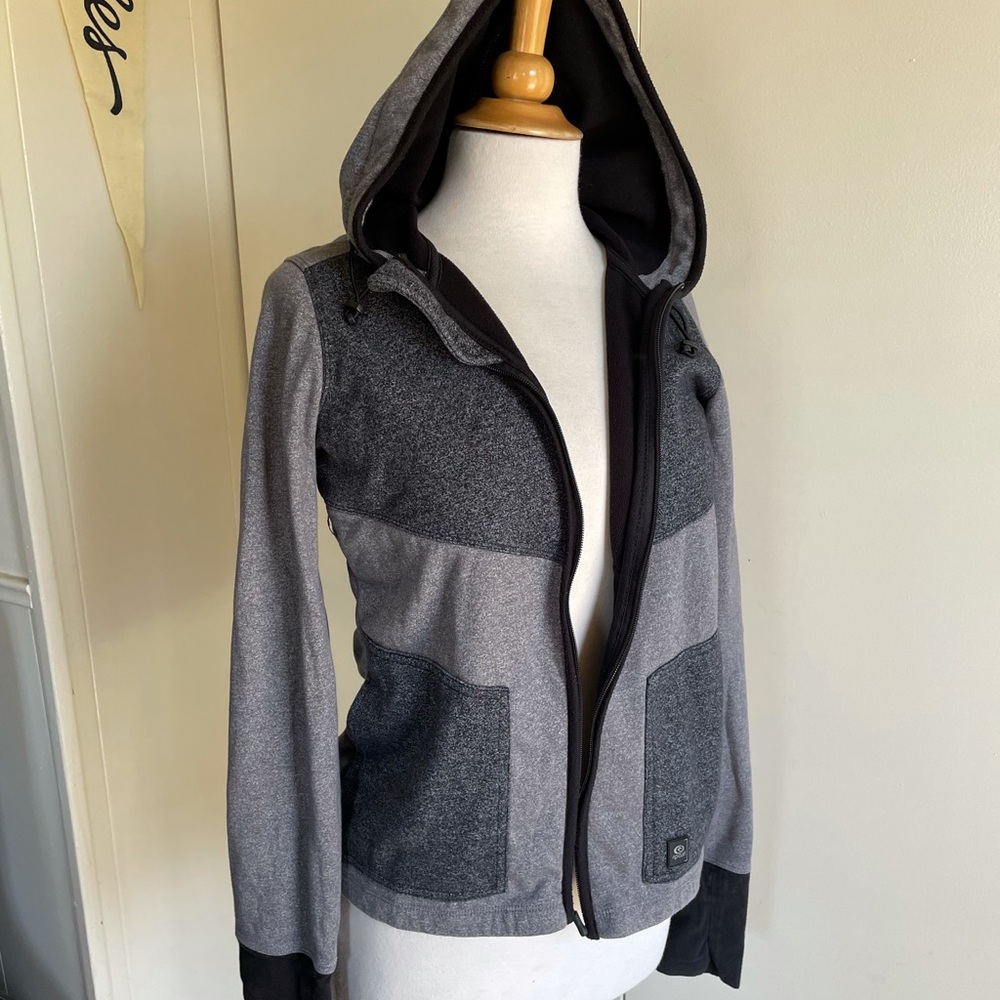 Rip curl black grey anti series wind rain cold jacket hiking camping outdoor L